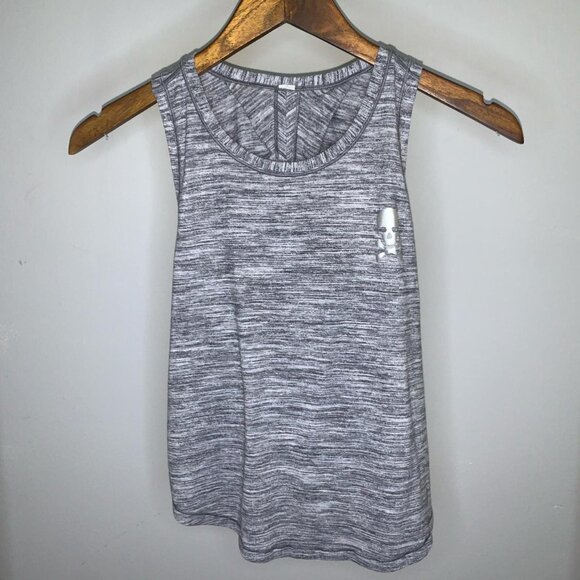 Lululemon athletica Grey Crossed Open Back Skull and Crossbones Tank Top Size 4 - Picture 2 of 5